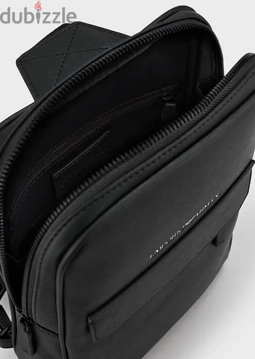 EMPORIO ARMANI - leather single-strap backpack black 6