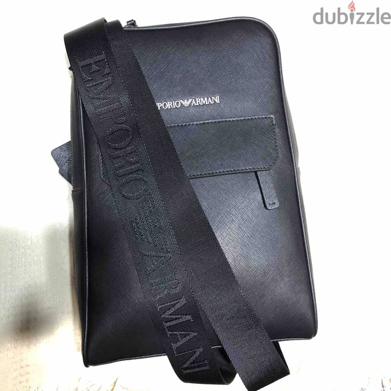 EMPORIO ARMANI - leather single-strap backpack black 2
