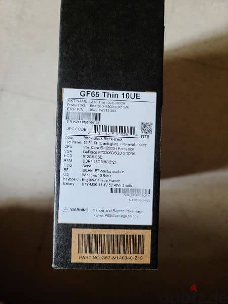 Msi GF65 Thin 10UE RTX 3060 144Hz Gaming Laptop 1