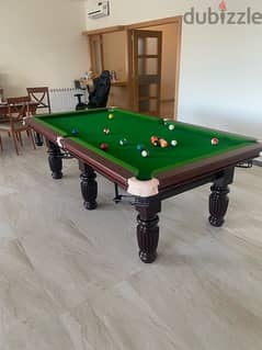 Stone Pool table carving wood