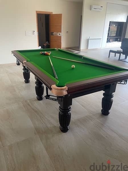 Stone Pool table carving wood 1