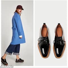 Zara patent platforms loafers