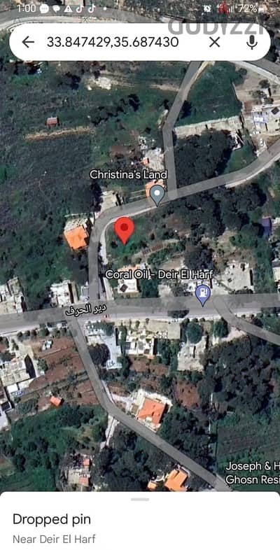 810 Sqm |  Land for sale in Deir el Haref | Prime location