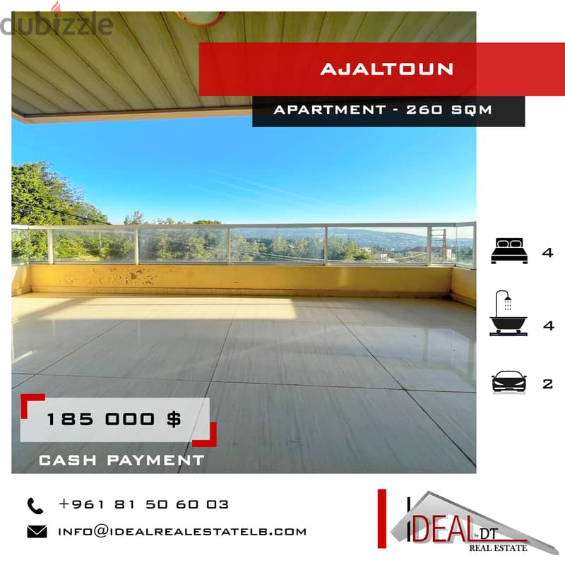 Apartment for sale in ajaltoun 260 SQM REF#NW56243 0
