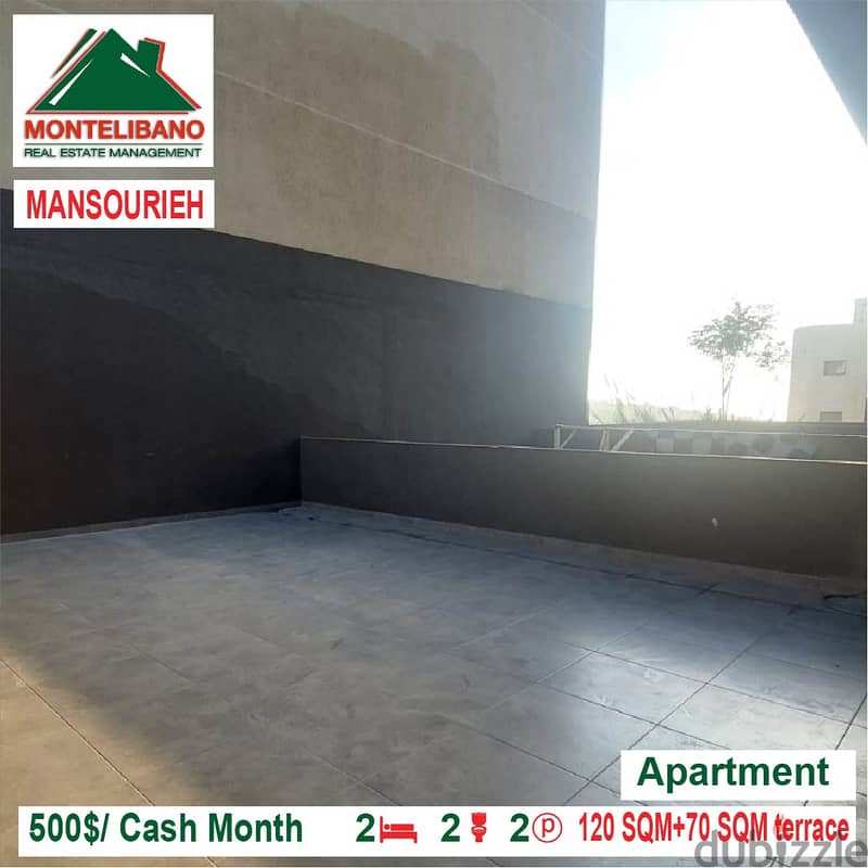 500$/Cash Month!! Apartment for rent in Mansourieh!! 1