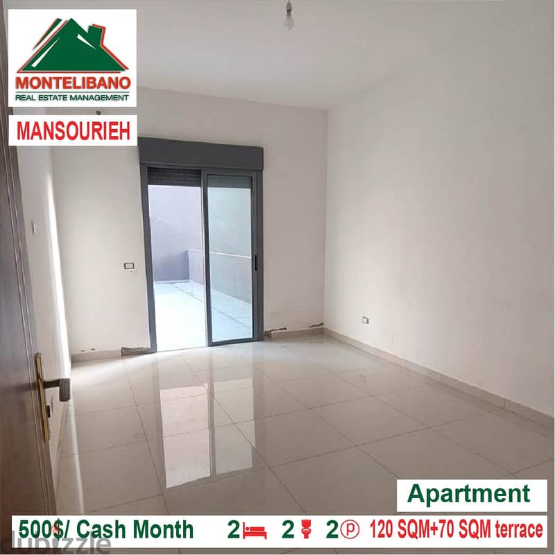 500$/Cash Month!! Apartment for rent in Mansourieh!! 2