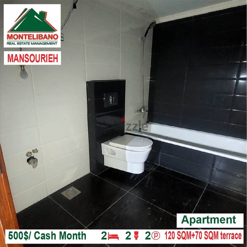 500$/Cash Month!! Apartment for rent in Mansourieh!! 3