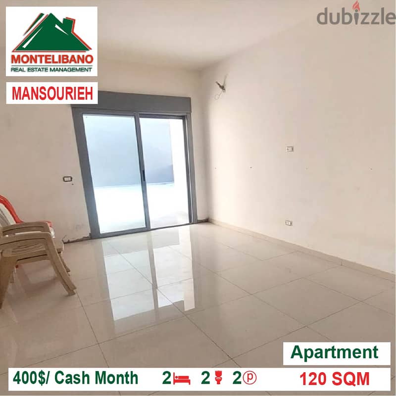 400$/Cash Month!! Apartment for rent in Mansourieh!! 1