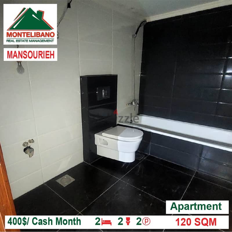 400$/Cash Month!! Apartment for rent in Mansourieh!! 3