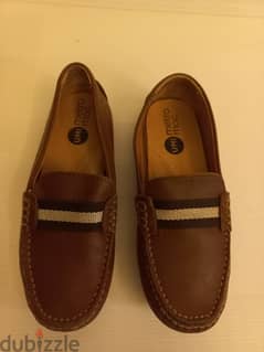 Brown leather shoes for boys ( metro moc)