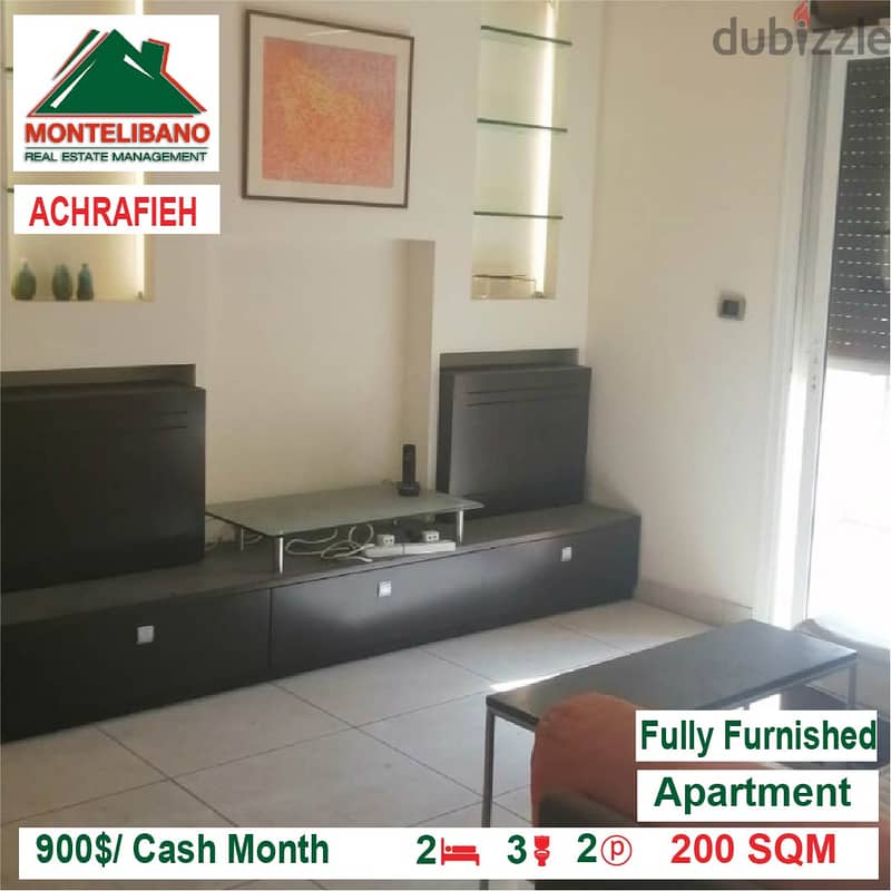 900$/Cash Month!! Apartment for rent in Achrafieh!! 1