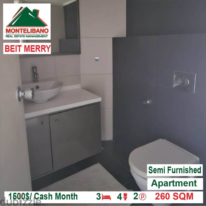 1500$/Cash Month!! Apartment for rent in Beit Mery!! 5