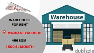 Warehouse for rent in mazraat yachouh 450 SQM REF#AG20112