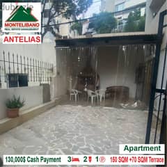 130,000$ Cash Payment!! Apartment for sale in Antelias!! 0