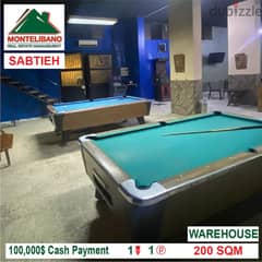 100,000$ Cash Payment!! WareHouse for sale in Sabtieh!!