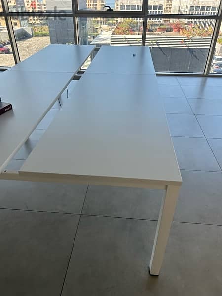 Workstation for 4 persons dim:320×140cm-white 2
