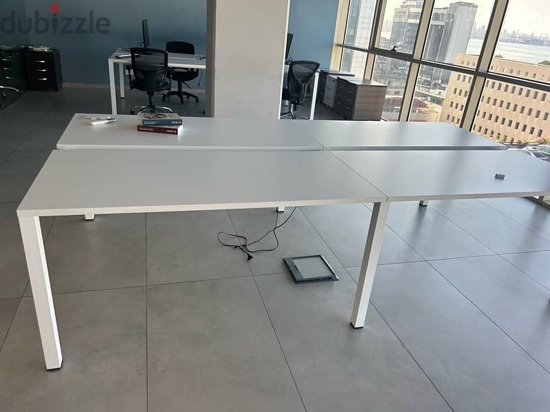Workstation for 4 persons dim:320×140cm-white 5