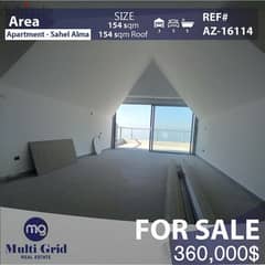 Sahel Alma, Apartment for Sale, 154m2 + Roof, شقة للبيع في ساحل علما 0