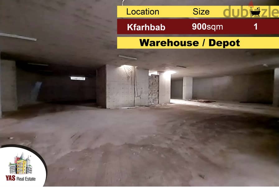 Kfarhbab 900m2 | Warehouse / Depot | Rent | Spacious Commercial | IV 0