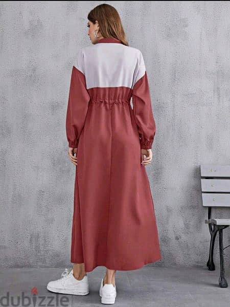 فستان متعدد الألوان برباط على الخصر وسحاب
 Colorblock Dress 2