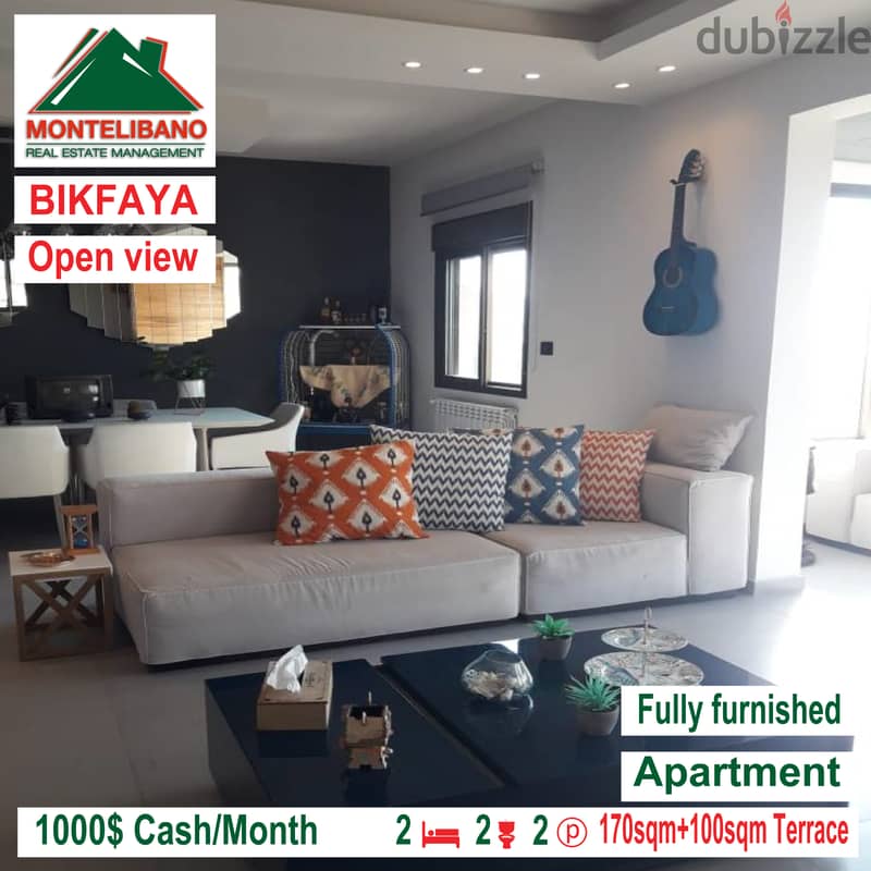 Fully furnished and open view apartment for rent in BIKFAYA!!! 6