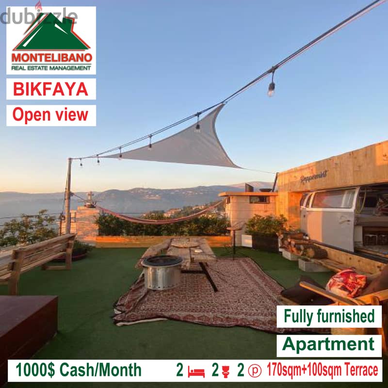 Fully furnished and open view apartment for rent in BIKFAYA!!! 7