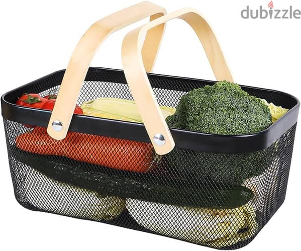 Rectangular Mesh Organizer Basket, Size: 40x24x18cm - مطبخ - 115614263