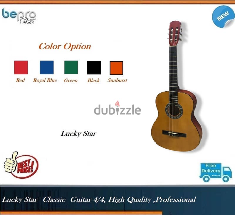Lucky Star Classic Guitar 4/4, High Quality, Excellent Finishing. 0