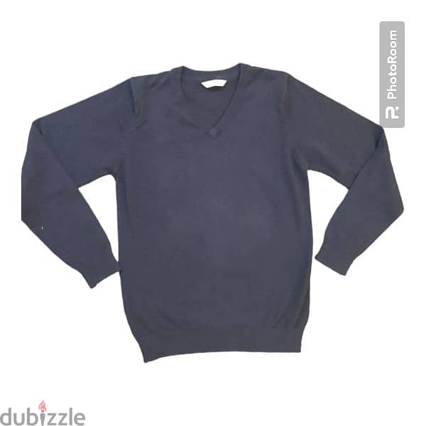 M&S School V-Neck Navy Sweater 0