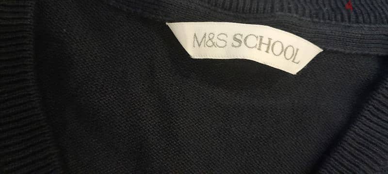 M&S School V-Neck Navy Sweater 1