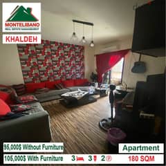 95,000$ Cash Payment!! Apartment for sale in Khaldeh!! 0