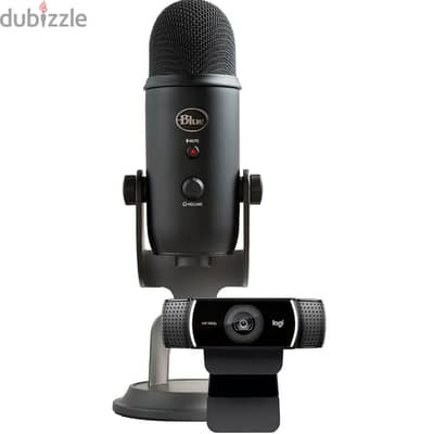 Logitech Blue Yeti Blackout and C922 Pro Webcam for live tiktok