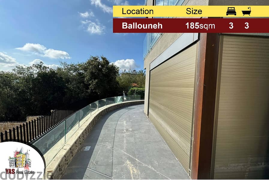 Ballouneh 185m2 | 65m2 Terrace | New | High-End | Private Street | 0