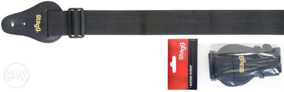 STAGG Nylon Guitar Strap 5cm Black 0