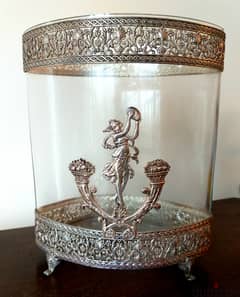 Vintage Silver/Glass Vase 0