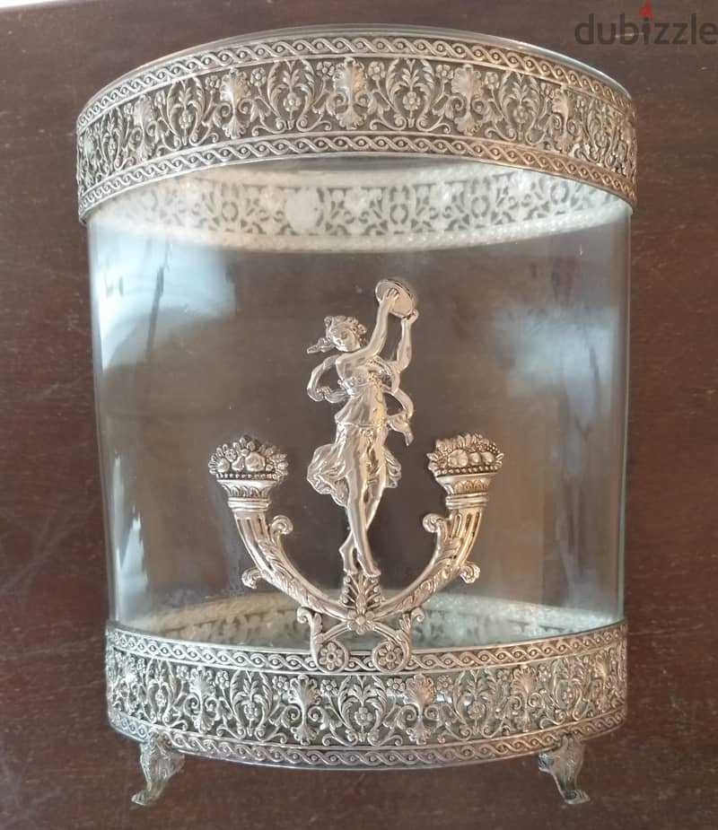 Vintage Silver/Glass Vase 3