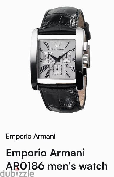 Emporio Armani Men's Aviator Analog silver Watch black leather strap 1