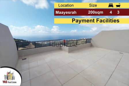 Maaysrah 200m2 | Terrace | Amazing View | Payment Facilities |