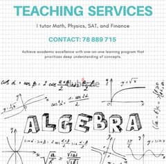 Math Teacher, Physics, SAT, and GMAT for schools and universities 0