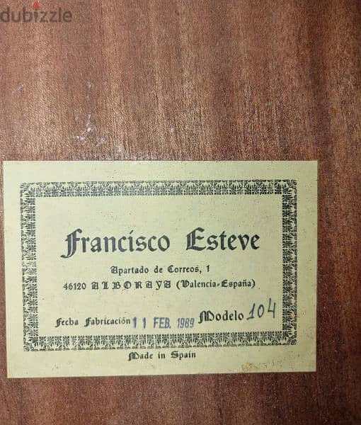 Francisco Esteve Spanish Classical Guitar Model 104 غيتار اسباني للبيع 5