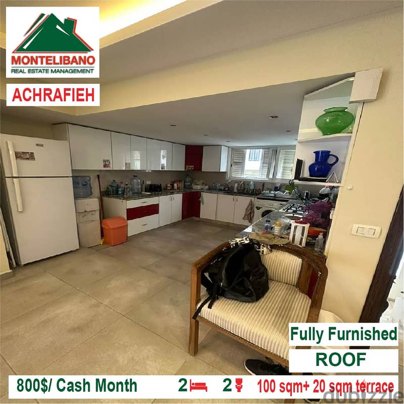 800$/Cash Month!! Roof for rent in Achrafieh!! 2