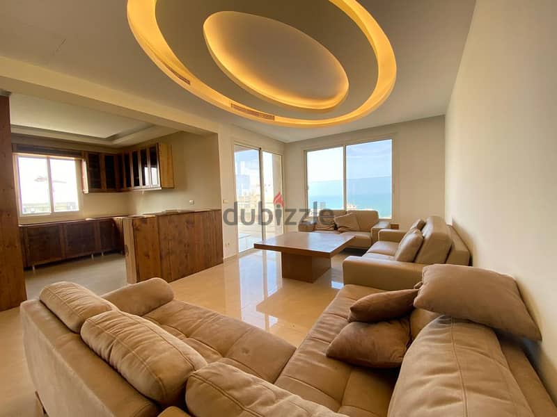 Decorated 218 m2 duplex apartment+sea view for sale in Zouk Mikhael 2