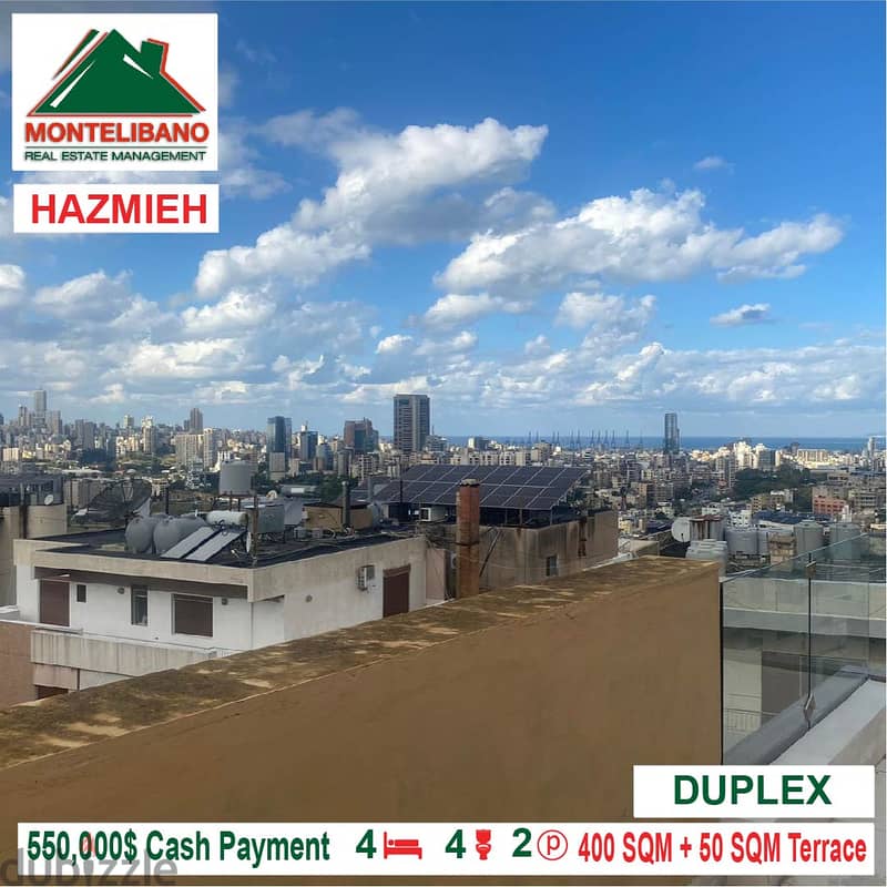 550,000$ Cash Payment!! Duplex for sale in Hazmieh!! 0