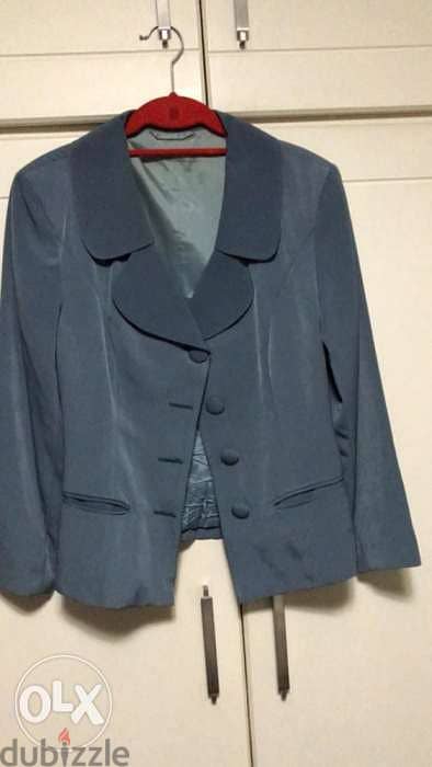 jacket satin classique bleu pétrole size S-M