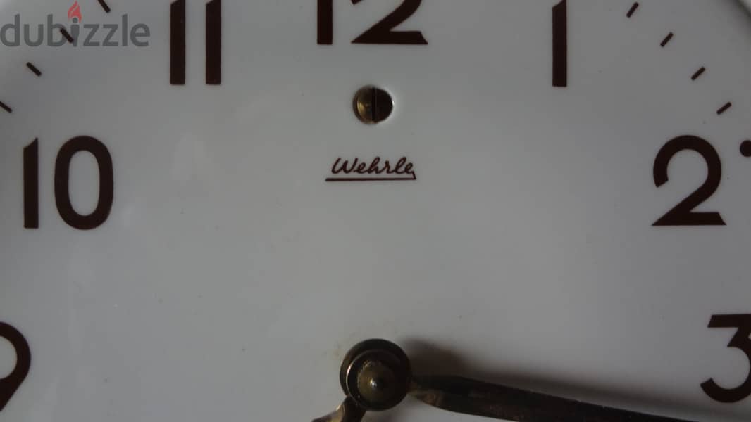 Vintage 60s Wehrle  German ceramic/metal mechanical clock 20 cm workin 4