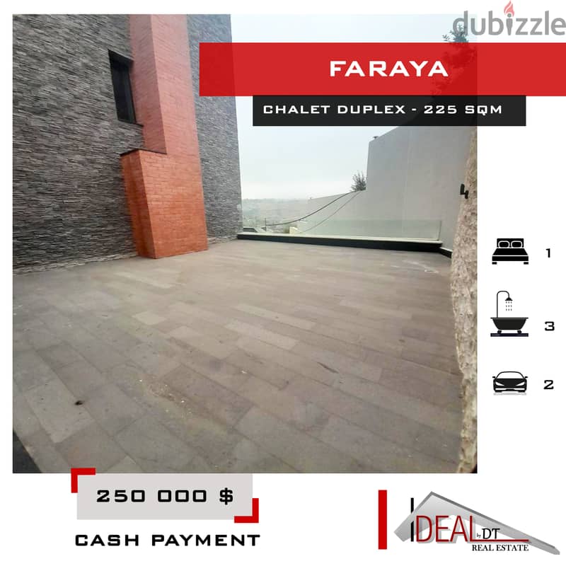 Chalet for sale in faraya 225 SQM REF#NW56293 0