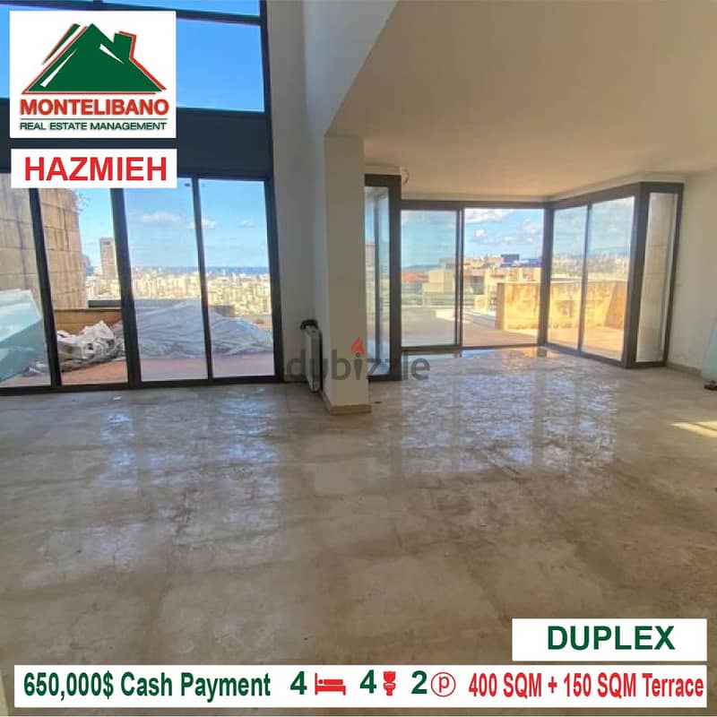 650,000$ Cash Payment!! Duplex for sale in Hazmieh!! 1