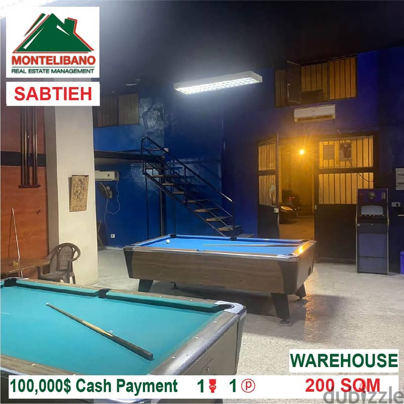 100,000$ Cash Payment!! WareHouse for sale in Sabtieh!! 1