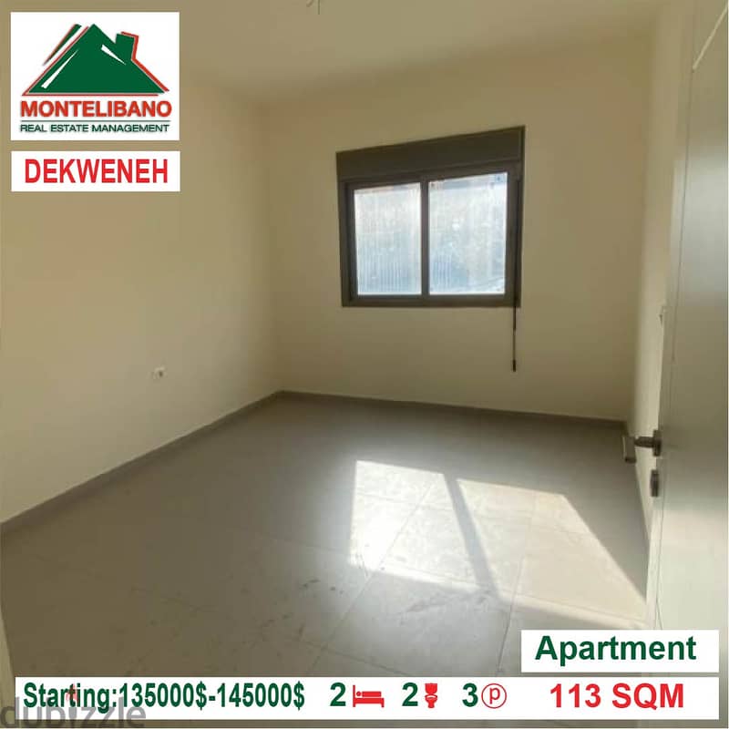 Starting:135000$-145000$ Cash Payment! Apartment for sale in Dekwaneh! 1