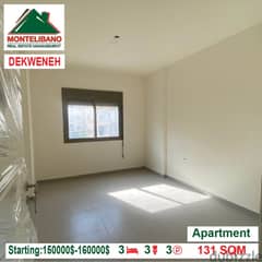 Starting:150000$-160000$ Cash Payment! Apartment for sale in Dekwaneh!